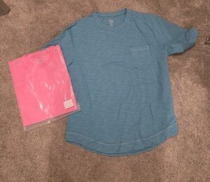 Blue and Pink Men's Short Sleeve Tees